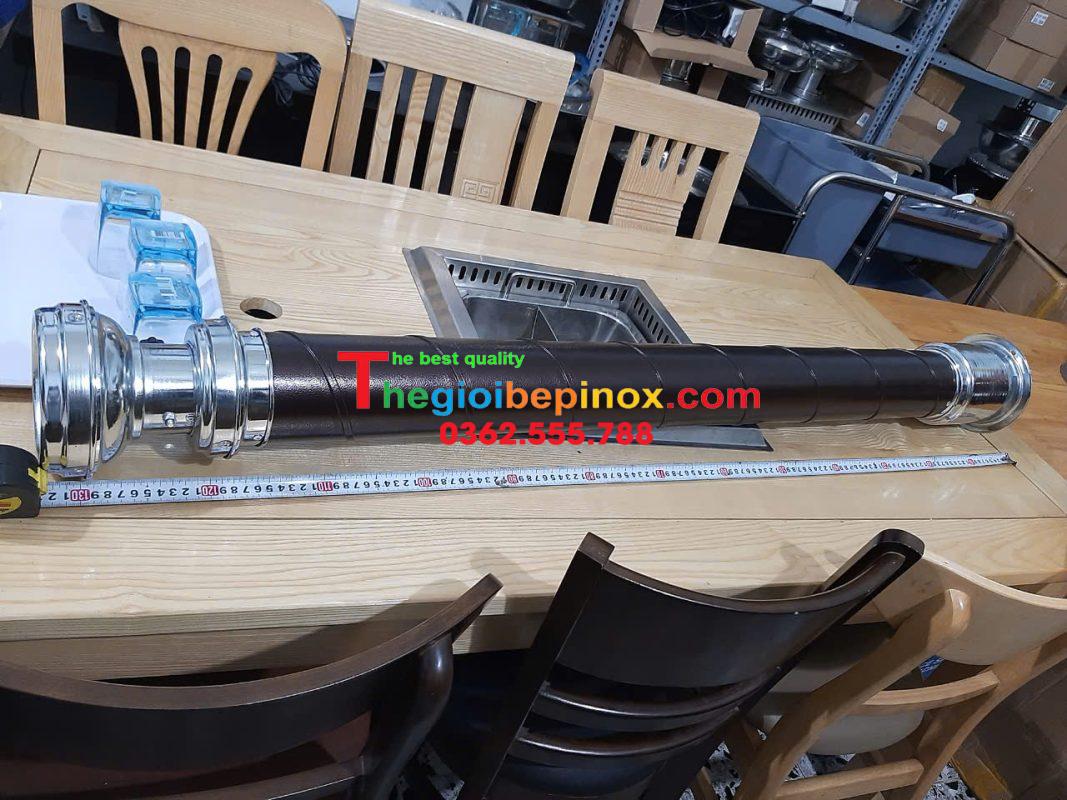 Hình ảnh thực tế ống cứng hút khói tại bàn nước BBQ màu nâu café