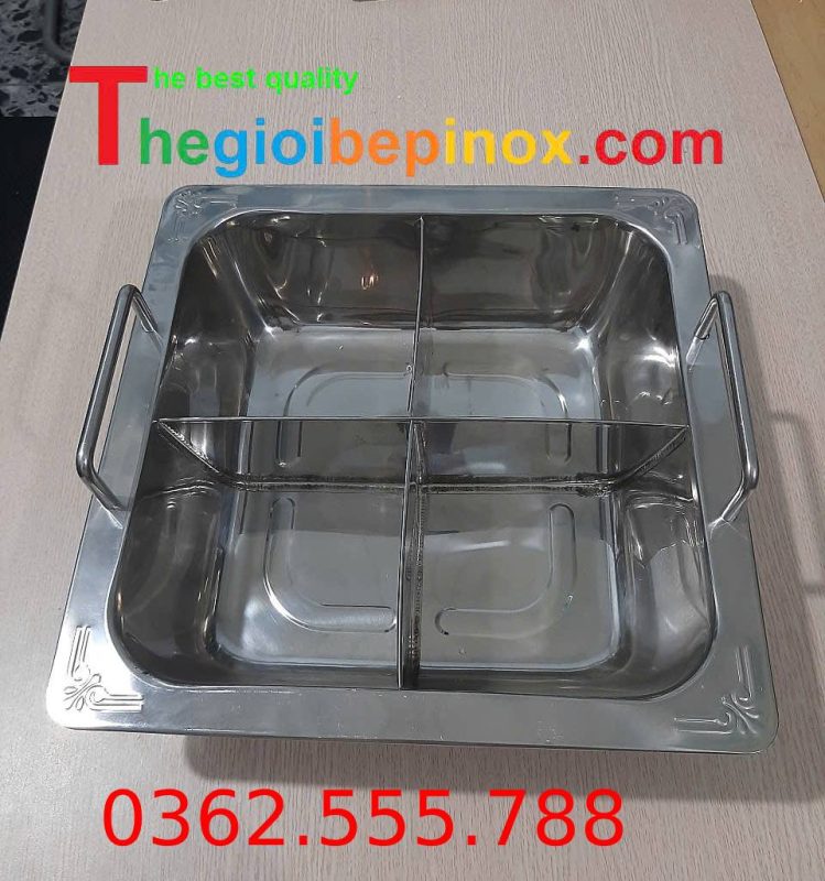 Nồi lẩu inox 4 ngăn