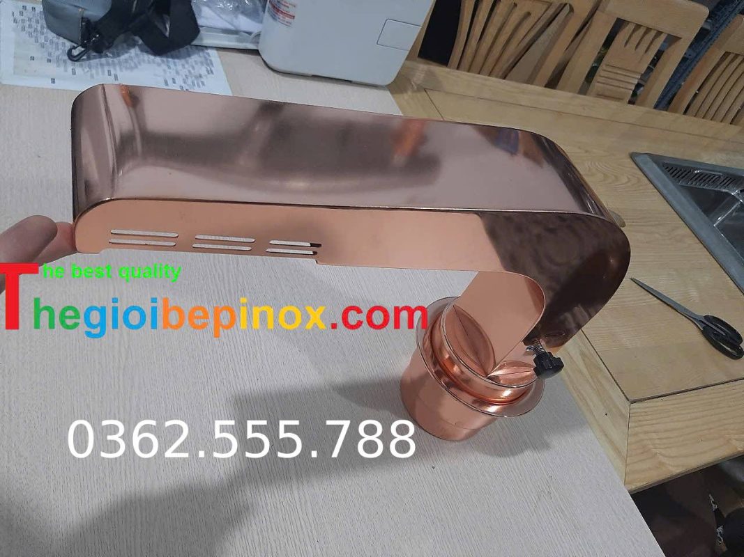 Ống hút khói màu vàng đồng cho quán nướng, quán lẩu