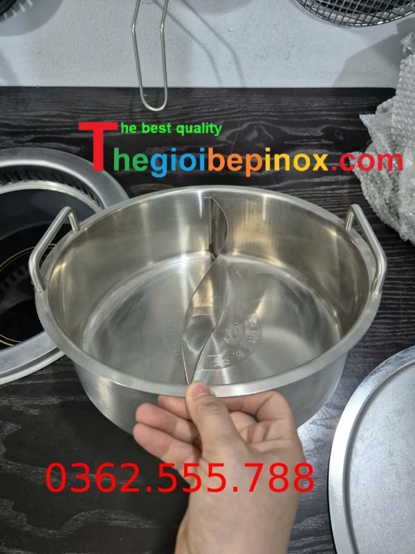 Nồi Lẩu Hai Ngăn Bằng Inox
