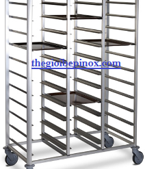 Sản xuất xe đẩy khay cơm bằng inox cho công nhân - học sinh