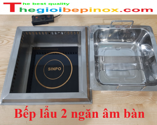 Bếp lẩu 2 ngăn âm bàn cho nhà hàng chất lượng cao ở TPHCM - Hà Nội