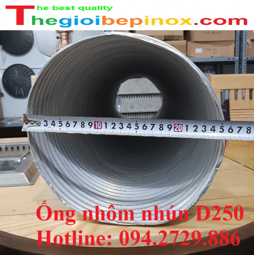 Ống nhôm nhún D250 - Ống gió mềm nhôm bán cứng D250