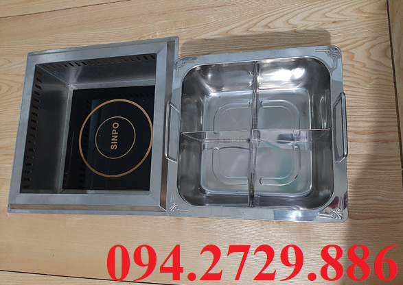 Cung cấp bếp từ lẩu âm bàn 2000w 4 ngăn vuông cho nhà hàng chuyên lẩu giá tốt ở Hà Nội - Hồ Chí Minh