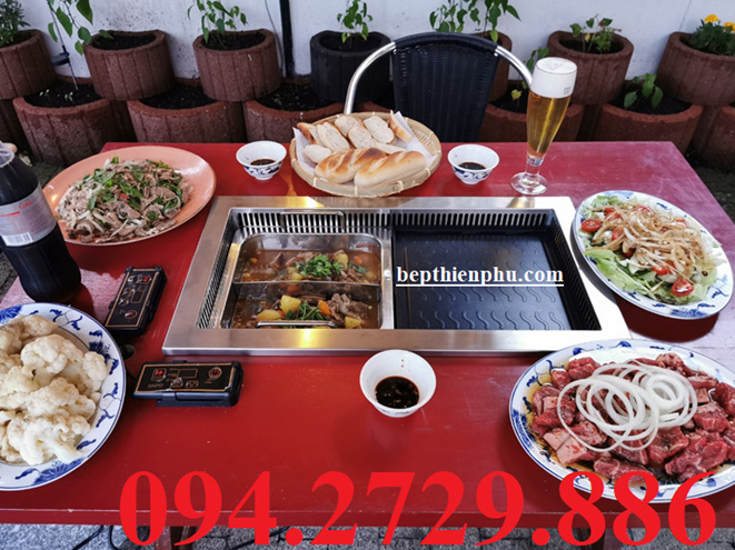 Bán buôn thiết bị bếp lẩu và nướng cùng lúc âm bàn nhà hàng giá rẻ nhất Hà Nội