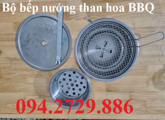 Bộ bếp nướng than hoa BBQ âm bàn nhà hàng quán nướng chất lượng cao tại Hà Nội