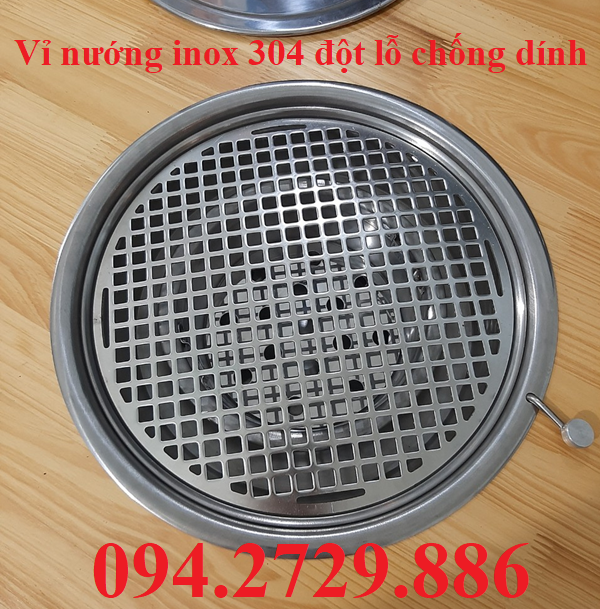 VỈ nướng inox 304 đột lỗ ô vuông chống dính nhà hàng nướng BBQ giá tốt nhất Hà Nội - HCM