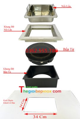 Bếp từ ân lẩu vuông 2000W được yêu thích