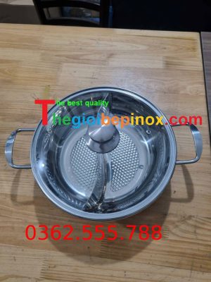 🥘 Nồi Lẩu Hai Ngăn Tròn Có Nắp Kính – Giải Cứu Mọi Bữa Tiệc Căng Thẳng Vì Vị Giác!