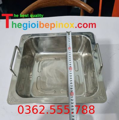 Nồi Lẩu Inox 1 Ngăn Vuông