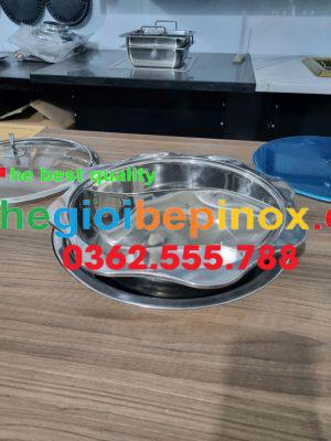 Nồi lẩu tròn 2 ngăn D320 đặt âm sâu xuống mặt bàn nhà hàng