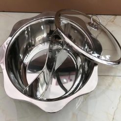 Nồi lẩu inox 2 ngăn hình hoa
