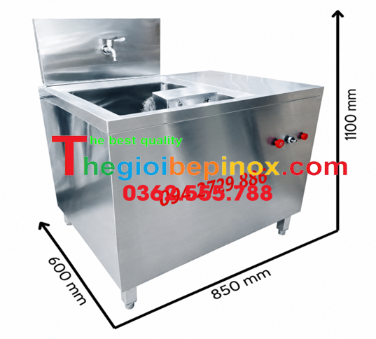 Máy đánh vỉ nướng liền chậu rửa nhà hàng